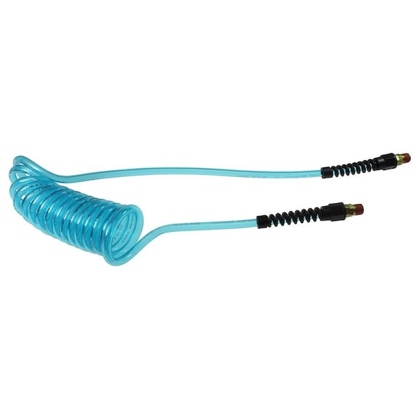 Flexeel Coil 5/16 ID x 10 ft 1/4 MPT Rigid Transparent Blue